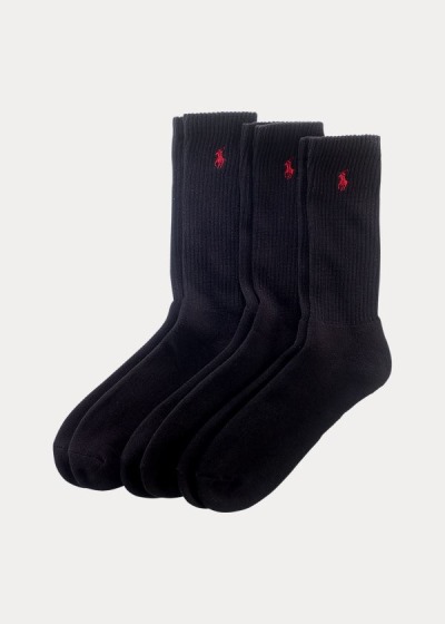 Men's Polo Ralph Lauren Cotton-Blend Crew 3-Pack Socks | 347986BOH